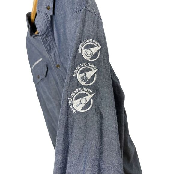 Carhartt Mens Soft Denim Long Sleeve Shirt Relaxed Fit Chest Pocket Blue XL - Picture 6 of 7